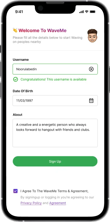 application mockup